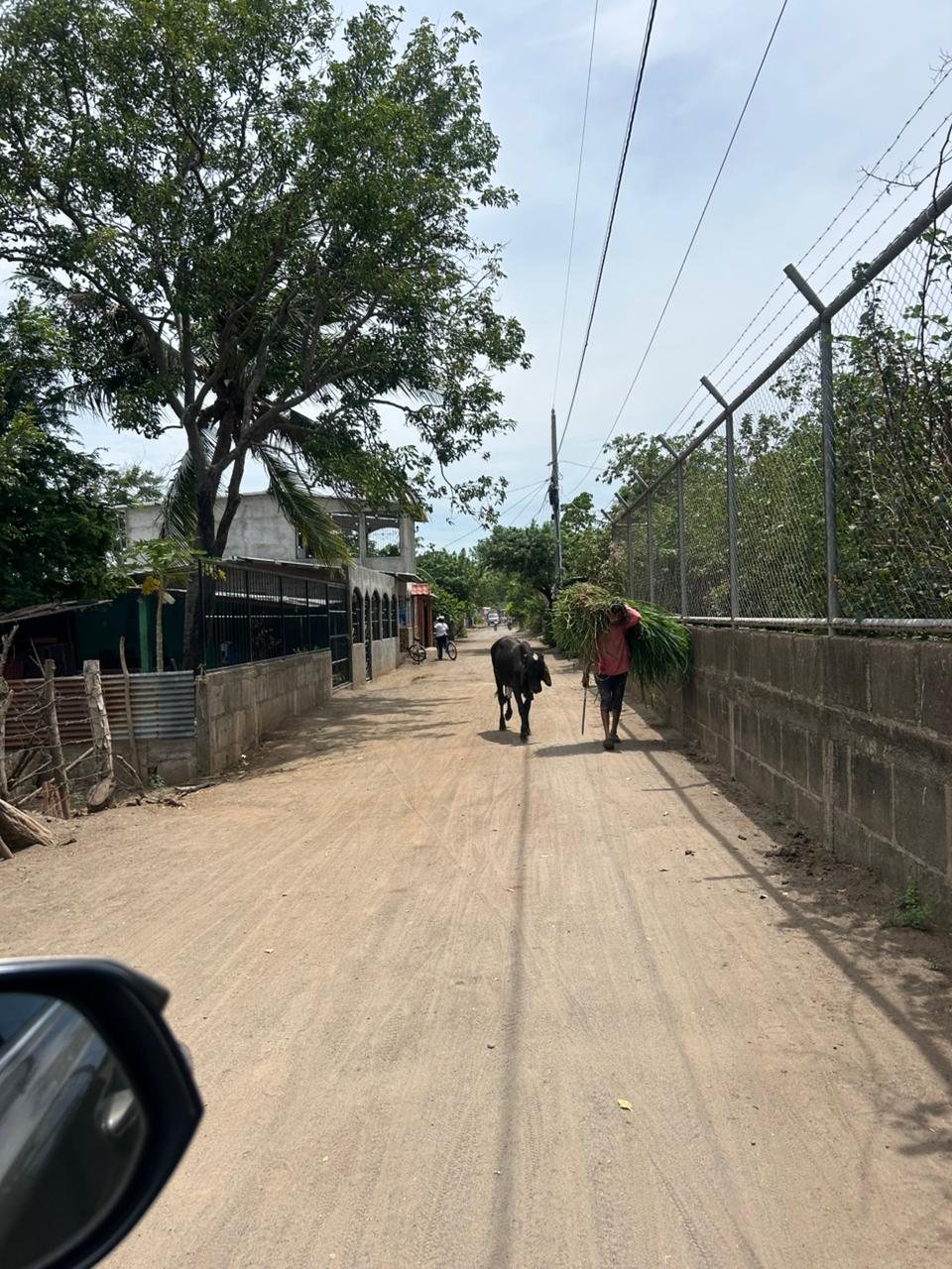 Camino de tierra de acceso a la comunidad rural